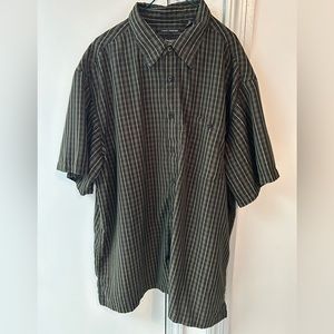 Haggar Luxury Microfiber short sleeve button down - Black - 2XL